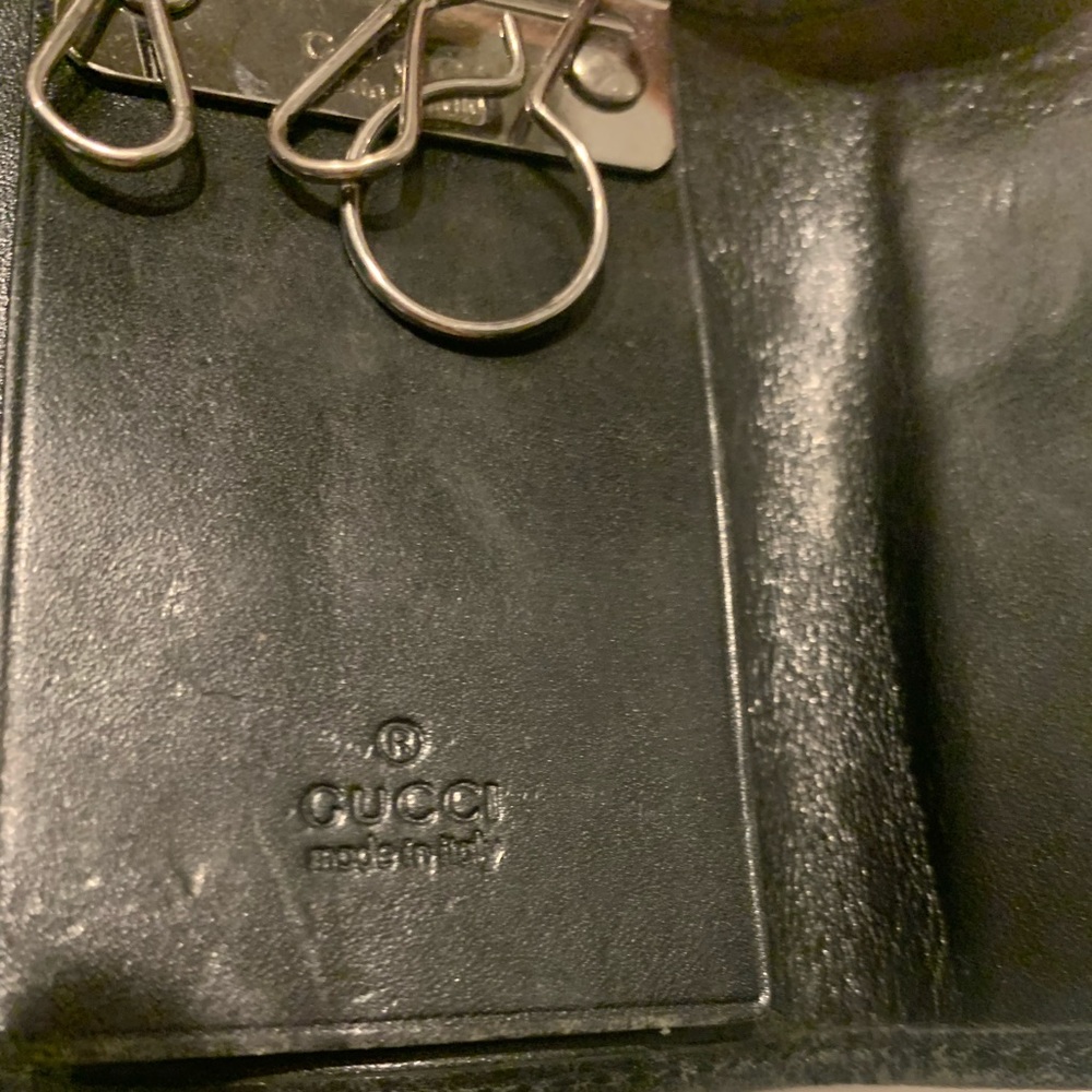 Vintage Gucci GG logo black Canvas and Leather Key Case Holder Wallet Organizer - Picture 9 of 12